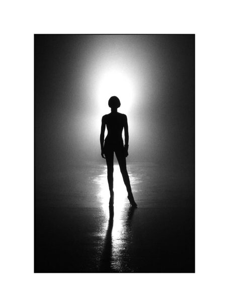 Studio portrait of Whitney Huston in silhouette